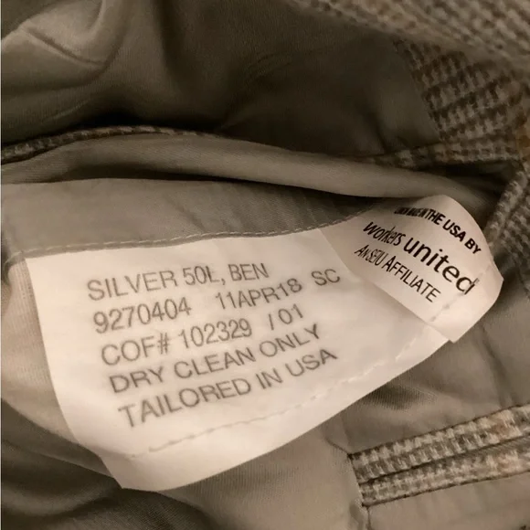 Ben Silver Charleston Tailored ,structured 100% Cashmere Blazer SZ 50L - Picture 9 of 11